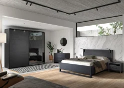Ygo Slaapkamer WATFORD: Kleerkast 245cm + Bed 160x200 + 2x Nachttafels + Commode| Slaapkamers