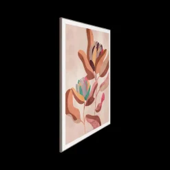 Ygo Slim Frame Wood Earth Flowers| Wanddecoratie
