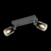 Ygo Spot CADIZ 2Del. Met./Glas Antraciet| Wandlampen