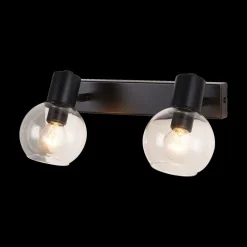 Ygo Spot OSIRA 2Del. Zwart/Glas Helder| Spots