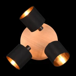 Ygo Spot TOMMY 3Del. Rnd Met./Hout Mat Zwart| Spots
