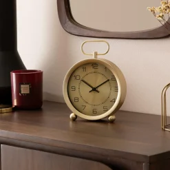 Ygo Staande Klok IZLIAS Rond Met. Goud| Woondecoratie