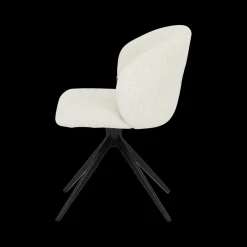 Ygo Stoel BALDER 180° Bouclé Ecru Pt Zwart| Stoelen