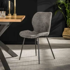 Ygo Stoel DANA Bouclé Grijs| Stoelen