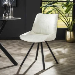 Ygo Stoel HECTOR Bouclé Wit| Stoelen