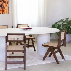Ygo Stoel JAKI Ash Wood Walnut/Rotan| Stoelen