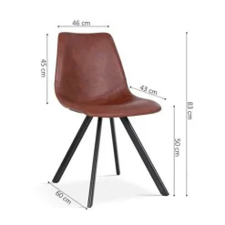 Ygo Stoel TILLY PU Donkerbruin| Stoelen