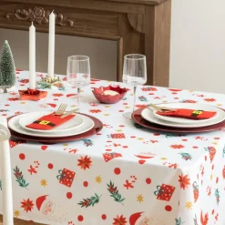 Ygo Tafelkleed OEKE 240 Wit/Rood/Groen| Tafellinnen & -Textiel