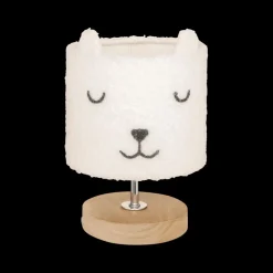 Ygo Tafellamp BEERTJE Hout/Kap Boucle Wit| Decoratieve Accessoires|Kinderverlichting