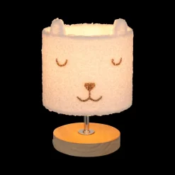 Ygo Tafellamp BEERTJE Hout/Kap Boucle Wit| Decoratieve Accessoires|Kinderverlichting