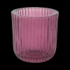 Ygo Theelichthouder RIBIS L Glas Violet| Woondecoratie