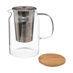 Ygo Theepot MIA Incl. Infuser Glas/Hout 90cl| Koffie & Thee