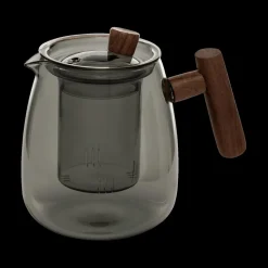 Ygo Theepot TWISTE 80cl Glas Grijs/Hout| Koffie & Thee