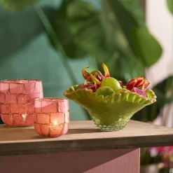 Ygo TL-Houder DRONERO XL Glas Roze| Woondecoratie