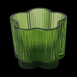 Ygo TL-Houder FIHONA Bloemvorm Glas Groen Ass.| Woondecoratie