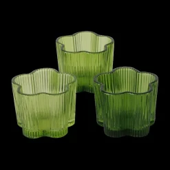 Ygo TL-Houder FIHONA Bloemvorm Glas Groen Ass.| Woondecoratie
