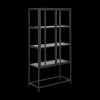 Ygo Vitrinekast BOKSKAP Ash Black B77| Vitrinekasten|Boekenkasten