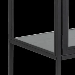 Ygo Vitrinekast BOKSKAP Ash Black B77| Vitrinekasten|Boekenkasten