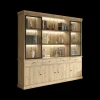 Ygo Vitrinekast CASTELLO 2 Glasdeuren / 3 Nissen B240 Lichte Eik| Vitrinekasten