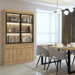 Ygo Vitrinekast CASTELLO B124 Lichte Eik| Vitrinekasten