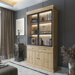 Ygo Vitrinekast CASTELLO B124 Lichte Eik| Vitrinekasten