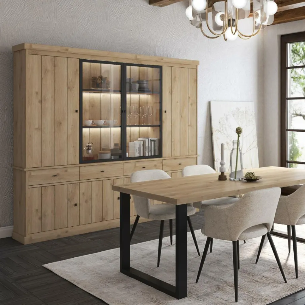 Ygo Vitrinekast CASTELLO B240 Lichte Eik| Vitrinekasten