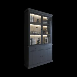 Ygo Vitrinekast CASTELLO B124 Zwarte Eik| Vitrinekasten