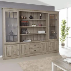 Ygo Vitrinekast COTTON Kristal Eik Licht Bruin B259| Wandrekken