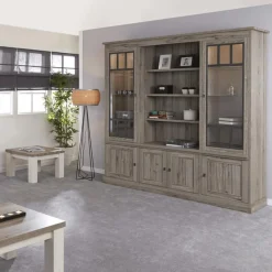 Ygo Vitrinekast COTTON Kristal Eik Licht Bruin B215| Wandrekken