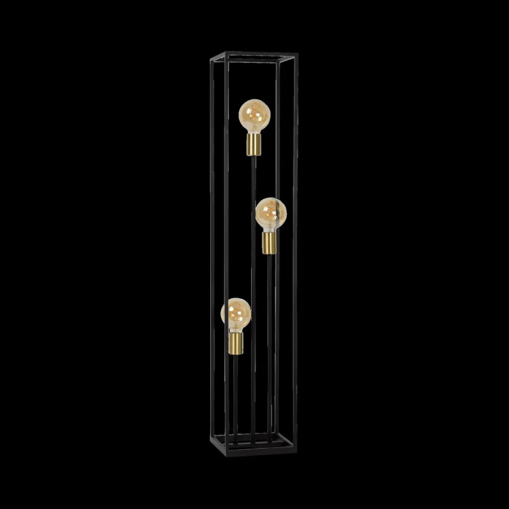 Ygo Vloerlamp RUBEN 3del. Zwart/Goud| Vloerlampen