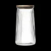 Ygo Voorraadpot ACARA Ribbel Glas/Acacia L| Bewaaraccessoires