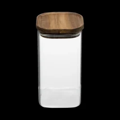 Ygo Voorraadpot AZIME Glas/Acacia 1,3l| Bewaaraccessoires