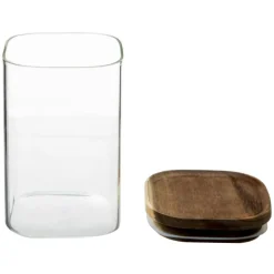 Ygo Voorraadpot AZIME Glas/Acacia 1l| Bewaaraccessoires