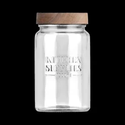 Ygo Voorraadpot DOROTA 1L Glas/Hout| Bewaaraccessoires