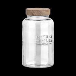 Ygo Voorraadpot DOROTA 2L Glas/Hout| Bewaaraccessoires