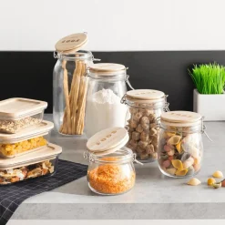 Ygo Voorraadpot HOMEMADE 1l Glas/Hout| Bewaaraccessoires