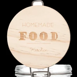 Ygo Voorraadpot HOMEMADE 1.5l Glas/Hout| Bewaaraccessoires