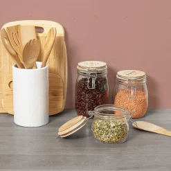Ygo Voorraadpot HOMEMADE 0.5l Glas/hout| Bewaaraccessoires
