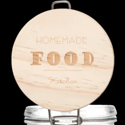 Ygo Voorraadpot HOMEMADE 2l Glas/Hout| Bewaaraccessoires