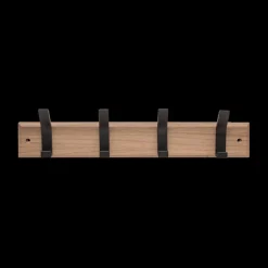 Ygo Wandkapstok STANGH 4 Haken Hout/Zwart| Opbergen