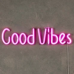 Ygo Wandlamp GOOD VIBES Neon Roze| Decoratieve Accessoires|Kinderverlichting