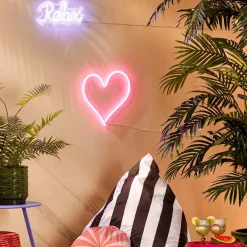Ygo Wandlamp HART Neon Roze| Decoratieve Accessoires|Kinderverlichting