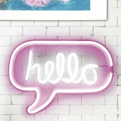 Ygo Wandlamp HELLO Acryl Roze/Wit| Kinderverlichting|Decoratieve Accessoires