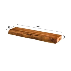 Ygo Wandplank MARIOLA Massief acacia naturel 100x25| Wandrekken