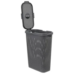 Ygo Wasmand CORBIA 40L M/Deksel Grijs| Was- & Linnenmanden|Badkameropbergers
