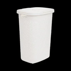 Ygo Wasmand CORBIA 60L M/Deksel Wit| Was- & Linnenmanden|Badkameropbergers