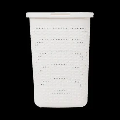 Ygo Wasmand CORBIA 60L M/Deksel Wit| Was- & Linnenmanden|Badkameropbergers