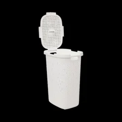 Ygo Wasmand CORBIA 60L M/Deksel Wit| Was- & Linnenmanden|Badkameropbergers