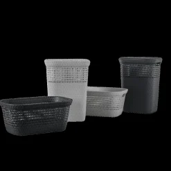 Ygo Wasmand KRITT Rotan 45L Grijs| Was- & Linnenmanden|Badkameropbergers