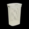 Ygo Wasmand PURLLE 60L M/Deksel Beige| Was- & Linnenmanden|Badkameropbergers